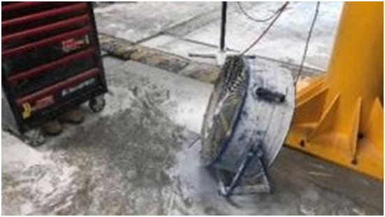 Dust deposits in a south east Queensland workplace - Photo: Work, Health and Safety Queensland